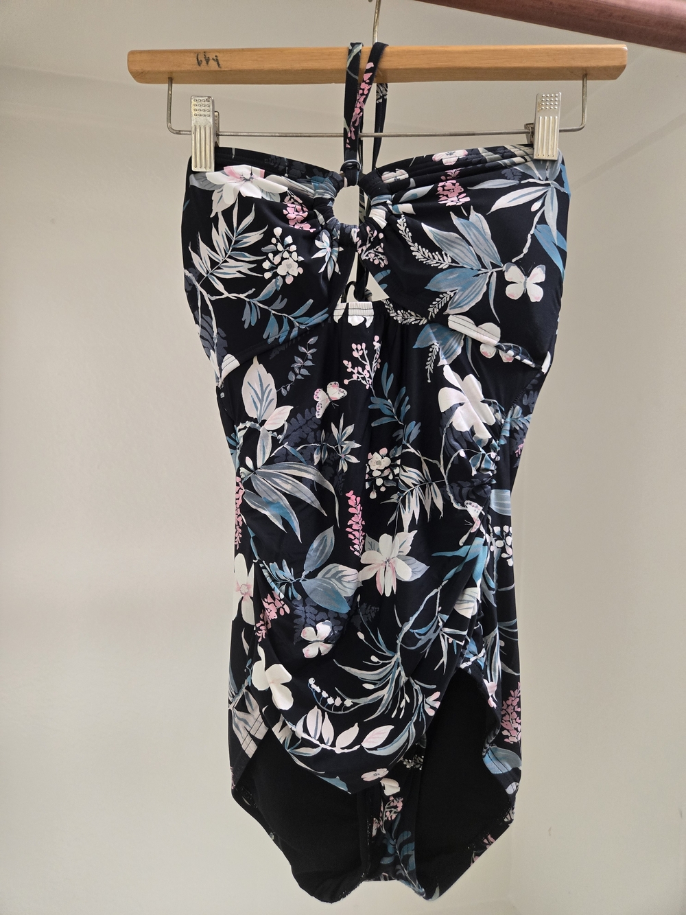 Kate Spade New York Floral Print Romper Jumpsuit Black Pink Blue M